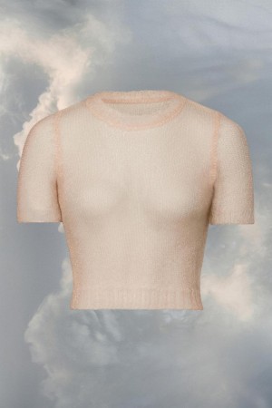 Beige Maison Margiela Translucent Knit Top | AU_MM11350