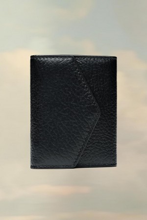 Black Maison Margiela Accordion Fold Leather Wallet | AU_MM30914