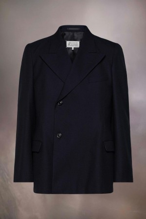 Black Maison Margiela Barathea Wool Suit Jacket | AU_MM53116