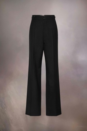 Black Maison Margiela Barathea Wool Trousers | AU_MM27382