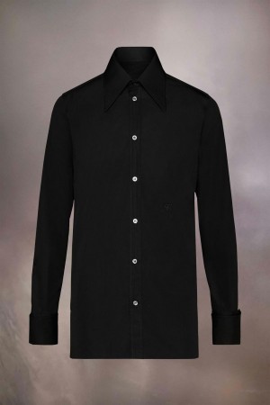 Black Maison Margiela Cotton Poplin Shirt | AU_MM92153