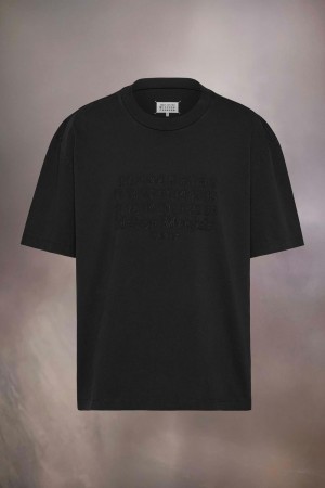 Black Maison Margiela Embroidered Logo T-shirt | AU_MM32353