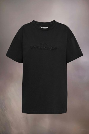 Black Maison Margiela Embroidered Logo T-shirt | AU_MM76757