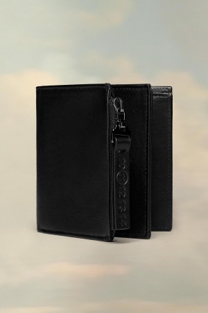 Black Maison Margiela Folded Leather Wallet | AU_MM36598