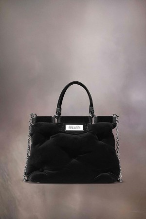 Black Maison Margiela Glam Slam Shopping Small Velvet | AU_MM50751