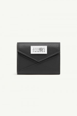 Black Maison Margiela Japanese 6 Flap Wallet | AU_MM86176