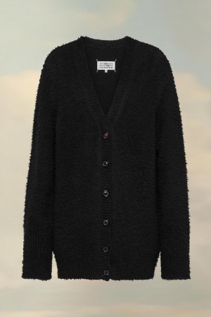 Black Maison Margiela Oversized Piled Cardigan | AU_MM49077