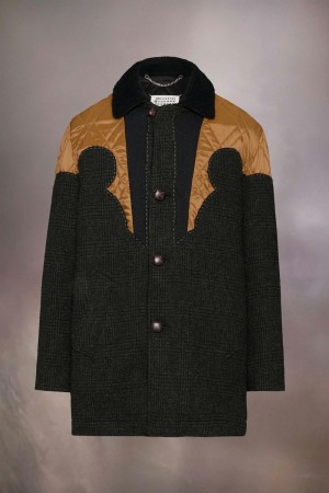 Black Maison Margiela Prince Of Wales Yoke Jacket | AU_MM38968