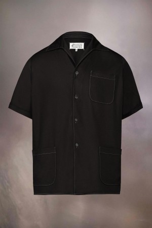 Black Maison Margiela Rayon Twill Shirt | AU_MM36361