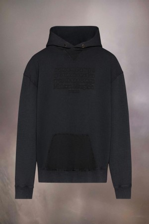 Black Maison Margiela Reverse Logo Hooded Sweatshirt | AU_MM26449