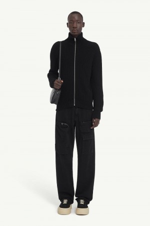 Black Maison Margiela Ribbed Knit Sportsjacket | AU_MM96731