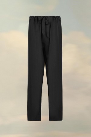 Black Maison Margiela Silk Poplin Trousers | AU_MM68772