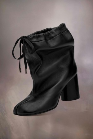 Black Maison Margiela Tabi Drawstring Ankle Boots | AU_MM94728