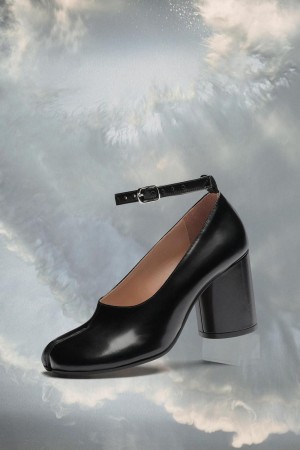 Black Maison Margiela Tabi Leather Heels | AU_MM28516