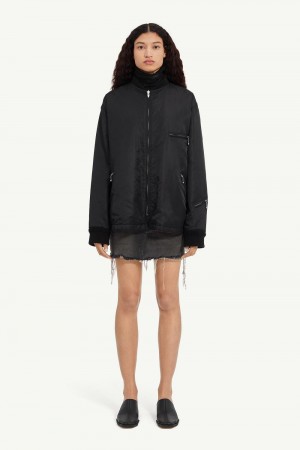 Black / Red Maison Margiela Quilted Bomber Jacket | AU_MM84774