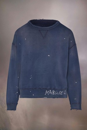 Blue Maison Margiela Handwritten Logo Sweatshirt | AU_MM62352