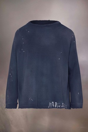 Blue Maison Margiela Handwritten Logo Top | AU_MM79557