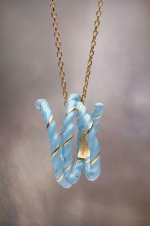 Blue Maison Margiela Laces Necklace | AU_MM62547