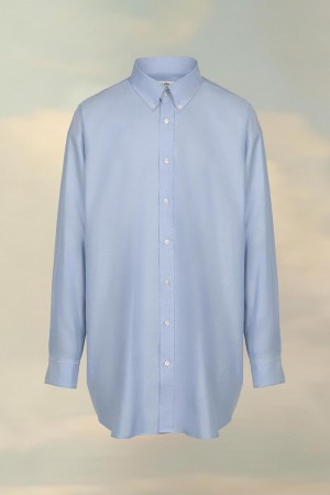 Blue Maison Margiela Organic Cotton Oxford Shirt | AU_MM16650