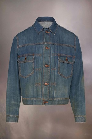 Blue Maison Margiela Pleated Denim Jacket | AU_MM25428