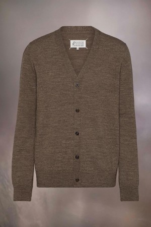 Brown Maison Margiela Elbow Patch Cardigan | AU_MM79730