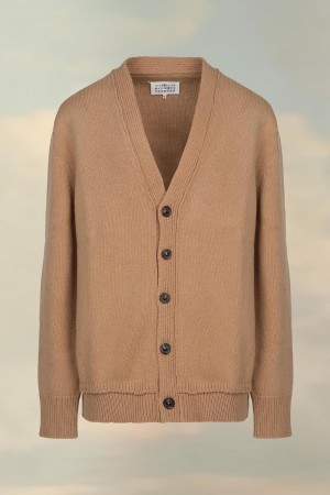 Brown Maison Margiela Elbow Patch Cardigan | AU_MM22049