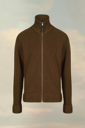 Brown Maison Margiela Knit Zip-up Cardigan | AU_MM58709