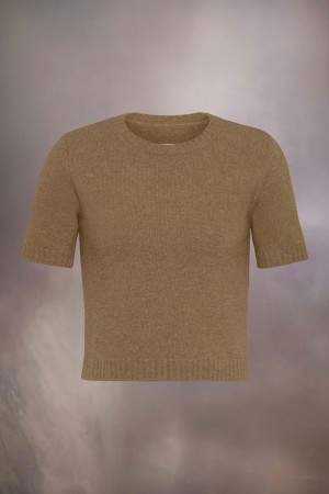 Brown Maison Margiela Washed Lambswool Top | AU_MM82548