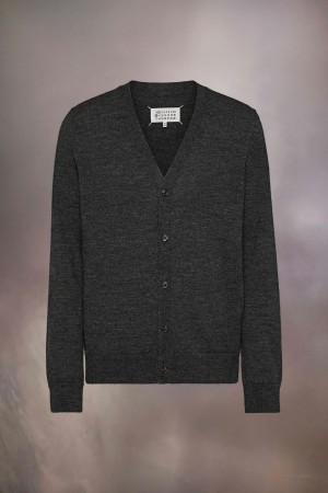 Dark Grey Maison Margiela Elbow Patch Cardigan | AU_MM20390