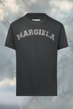 Dark Grey Maison Margiela Logo Cotton Jersey T-shirt | AU_MM45978