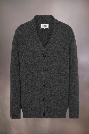 Dark Grey Maison Margiela Shetland Wool Knit Cardigan | AU_MM28059