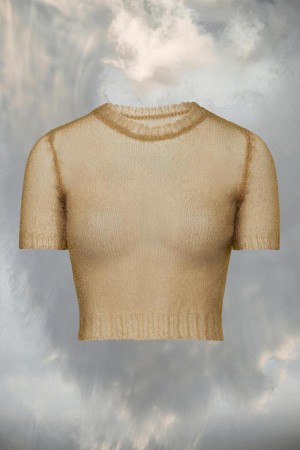 Gold Maison Margiela Translucent Knit Top | AU_MM53833