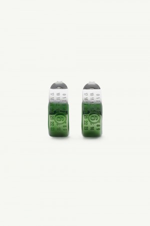 Green Maison Margiela Engraved Numeric Signature Earrings | AU_MM45684