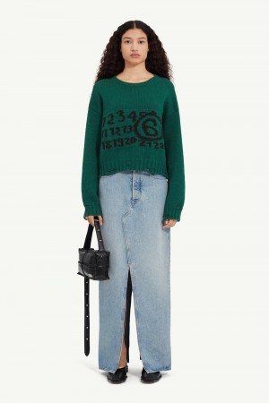 Green Maison Margiela Numeric Crewneck Jumper | AU_MM99103