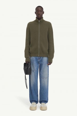 Green Maison Margiela Ribbed Cotton Jacket | AU_MM40260