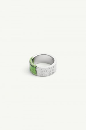 Green Silver Maison Margiela Engraved Numeric Ring | AU_MM64273