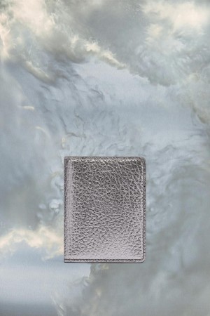 Grey Maison Margiela Metallic Leather Card Holder | AU_MM46427