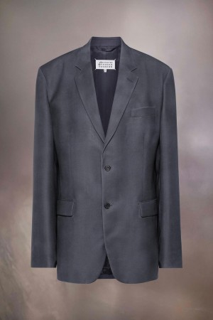 Grey Maison Margiela Mohair Wool Suit Jacket | AU_MM92182