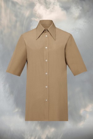 Khaki Maison Margiela Point Collar Shirt | AU_MM53123