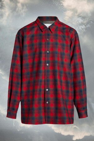 Red Black Maison Margiela Pendleton Oversized Shirt | AU_MM46401