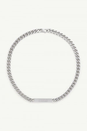 Silver Maison Margiela Embossed Numeric Necklace | AU_MM29837