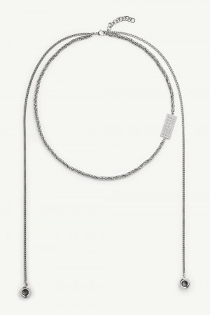 Silver Maison Margiela Embossed Numeric Necklace | AU_MM47874