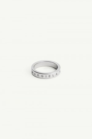 Silver Maison Margiela Minimal Logo Ring | AU_MM52153