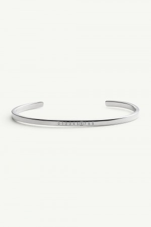 Silver Maison Margiela Numeric Minimal Signature Cuff Bracelet | AU_MM68871