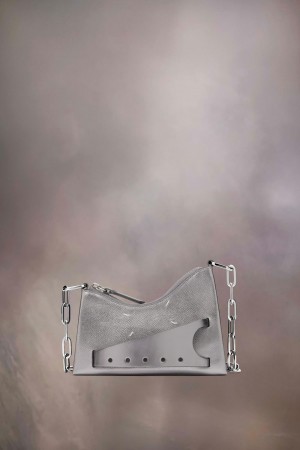 Silver Maison Margiela Snatched Hobo Micro | AU_MM48761