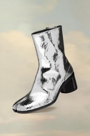 Silver Maison Margiela Tabi Broken Mirror Boots | AU_MM78709