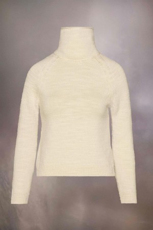 White Maison Margiela Knit High-neck Sweater | AU_MM21454