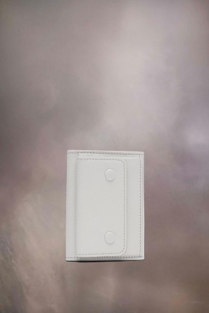 White Maison Margiela Snap Button Leather Wallet | AU_MM47110