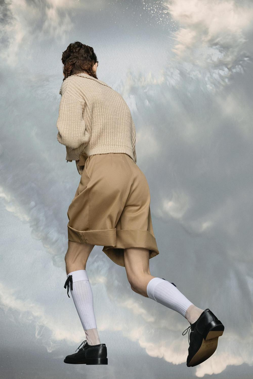 Beige Maison Margiela Distorted Knit Zip Sweater | AU_MM19493