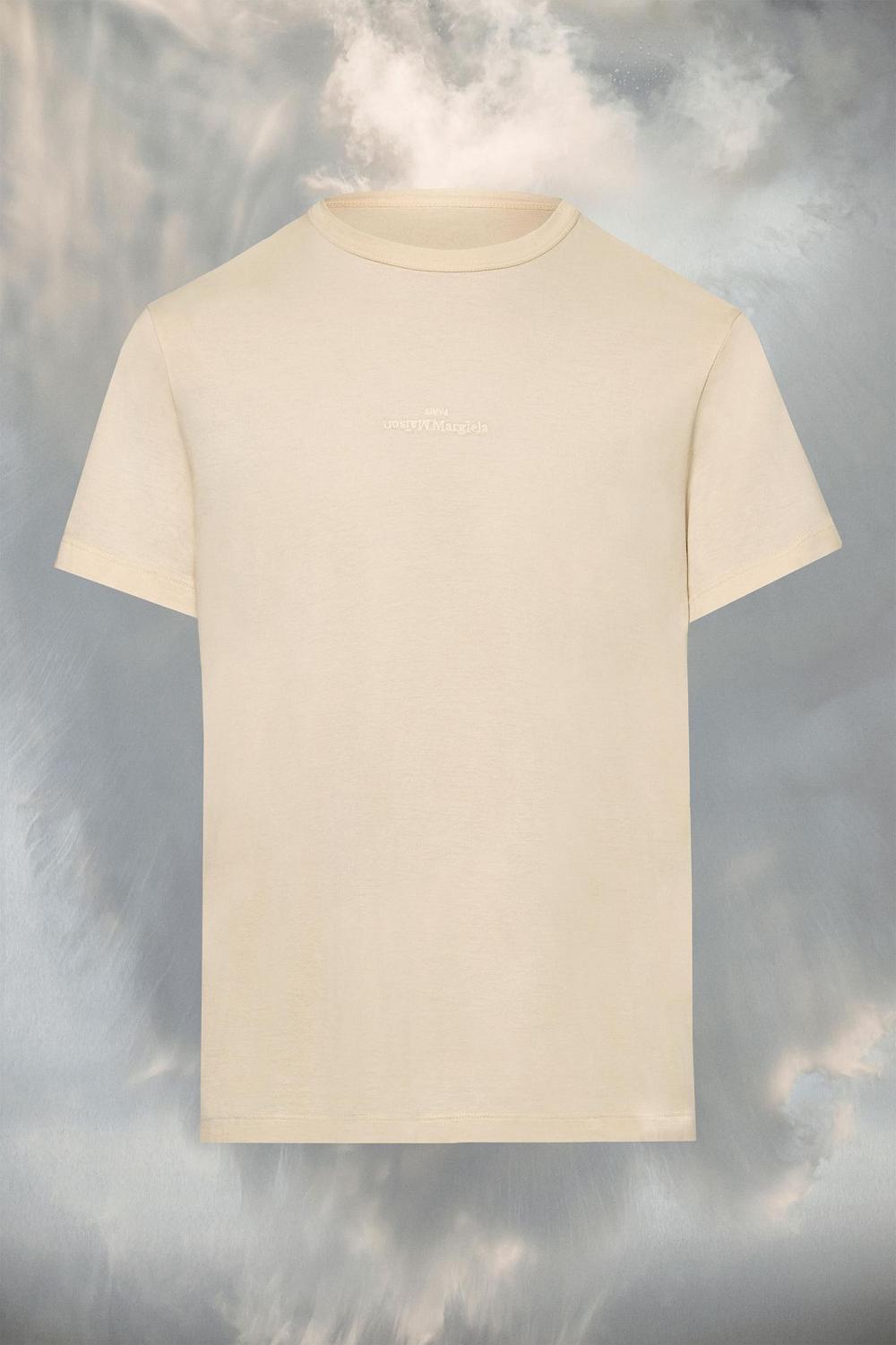 Beige Maison Margiela Distorted Logo T-shirt | AU_MM46259